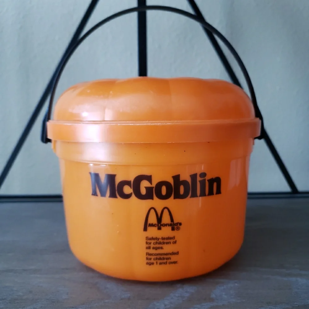 Vintage Halloween Pumpkin Candy Pail Bucket‎ Trick or Treat McDonald's 1986